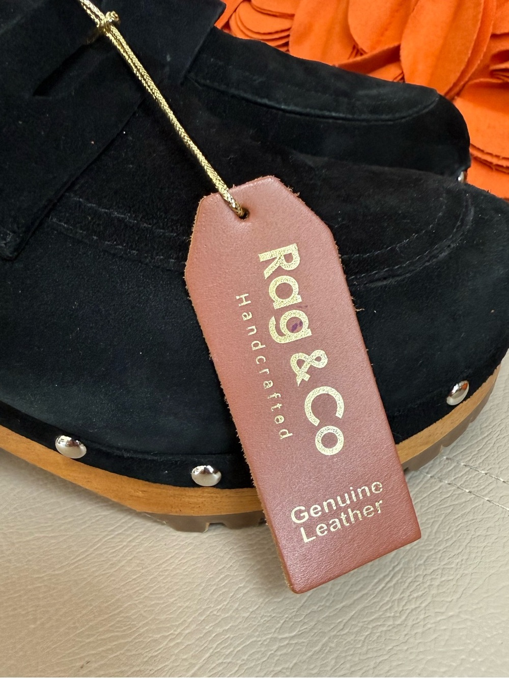 NWT Rag & Co Osage Black Suede Block Heeled Clogs - Picture 2 of 11